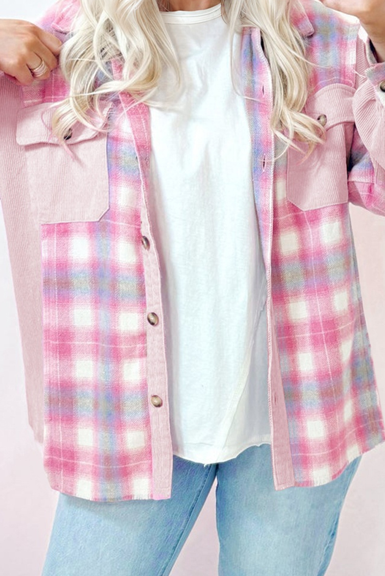 The Daisy Mae Plaid Corduroy Shacket