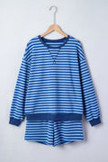 The Laken Stripe Long Sleeve Shorts Set