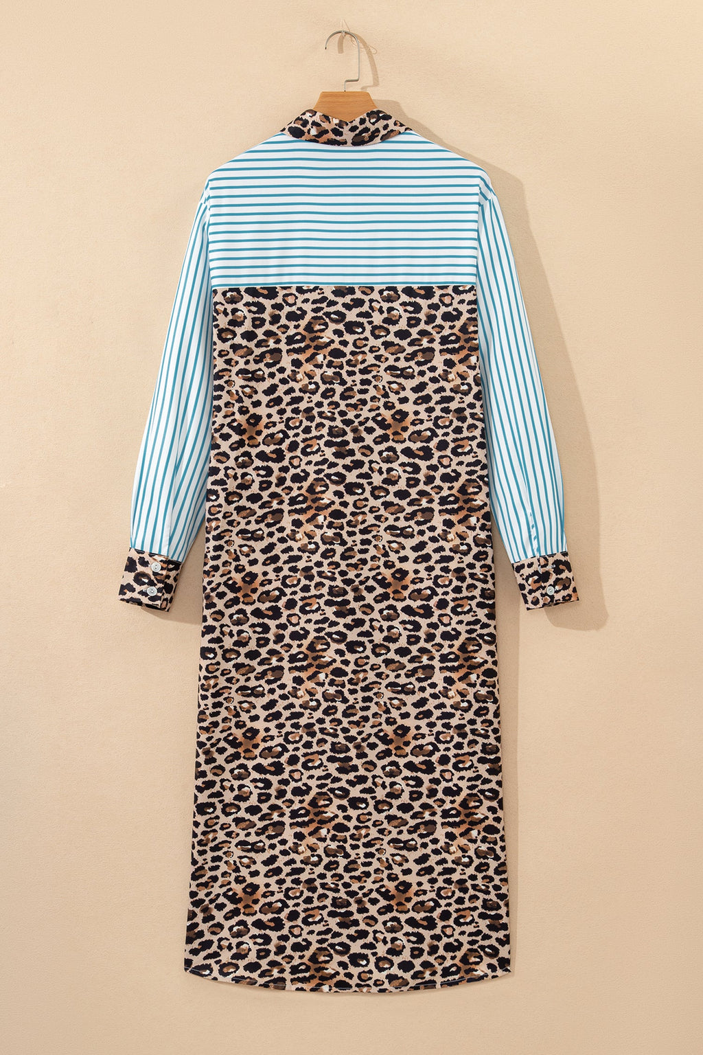 The Sophie Leopard Stripe Shirt Dress