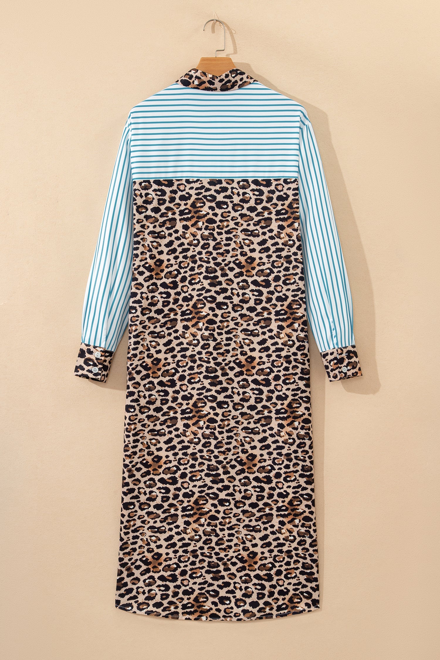 The Sophie Leopard Stripe Shirt Dress