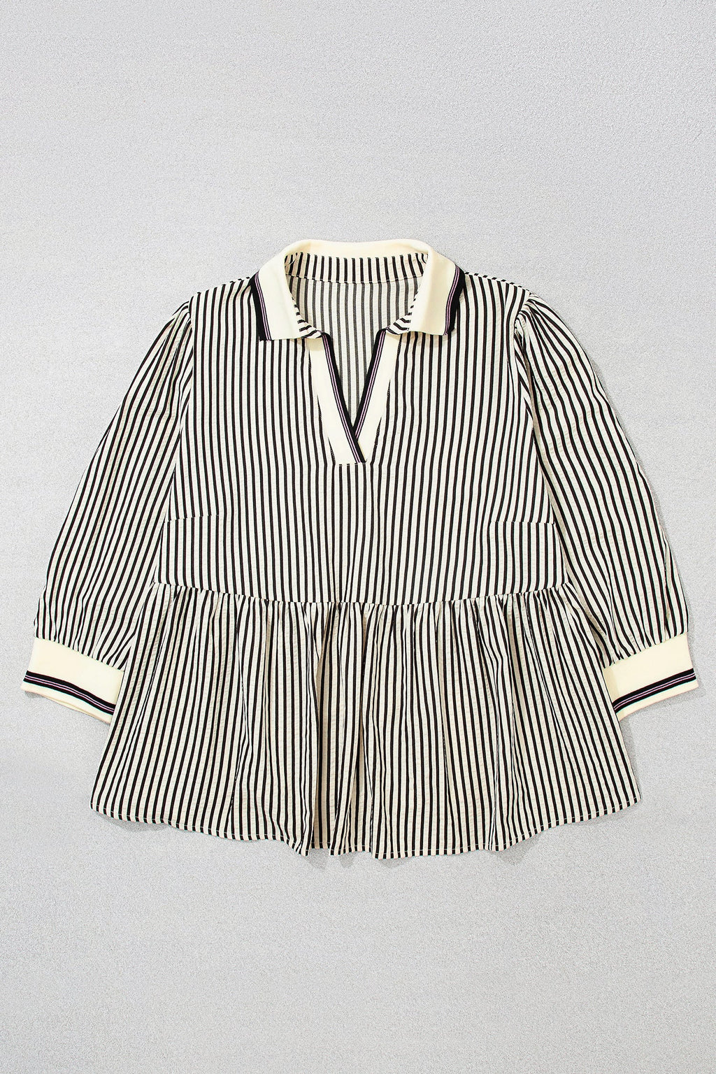 The Adeline Stripe Peplum Blouse
