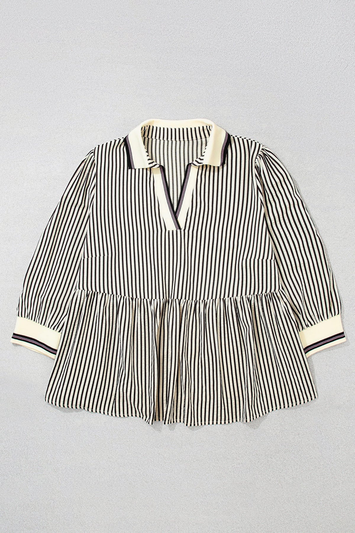 The Adeline Stripe Peplum Blouse