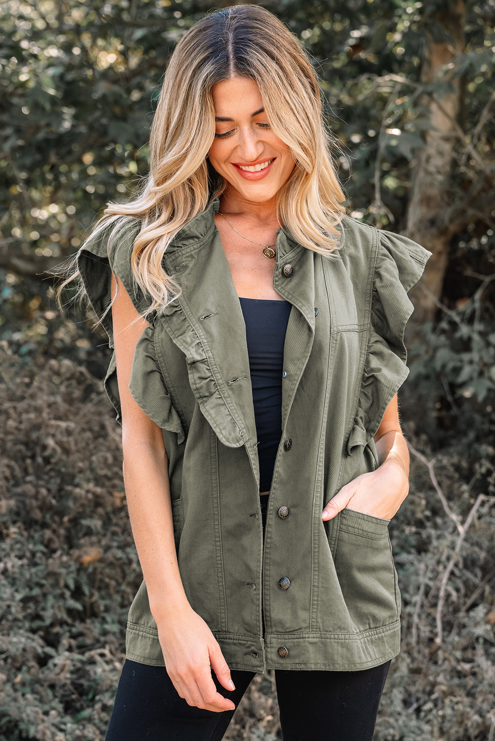 The Oakley Ruffle Sleeve Vest