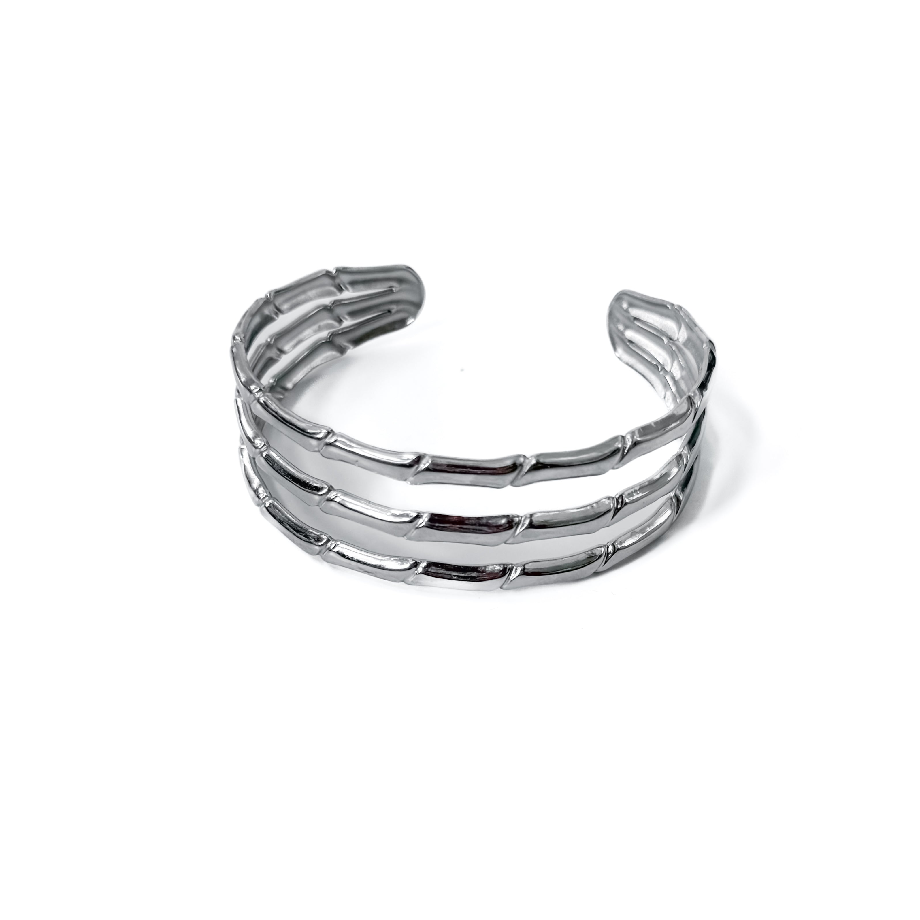 The Bamboo Tier Open Bangle Bracelet - WATERPROOF