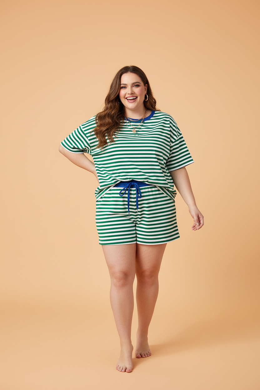 The Harlow Stripe Short Set