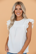 The Emma Lace Ruffle Sleeve Blouse