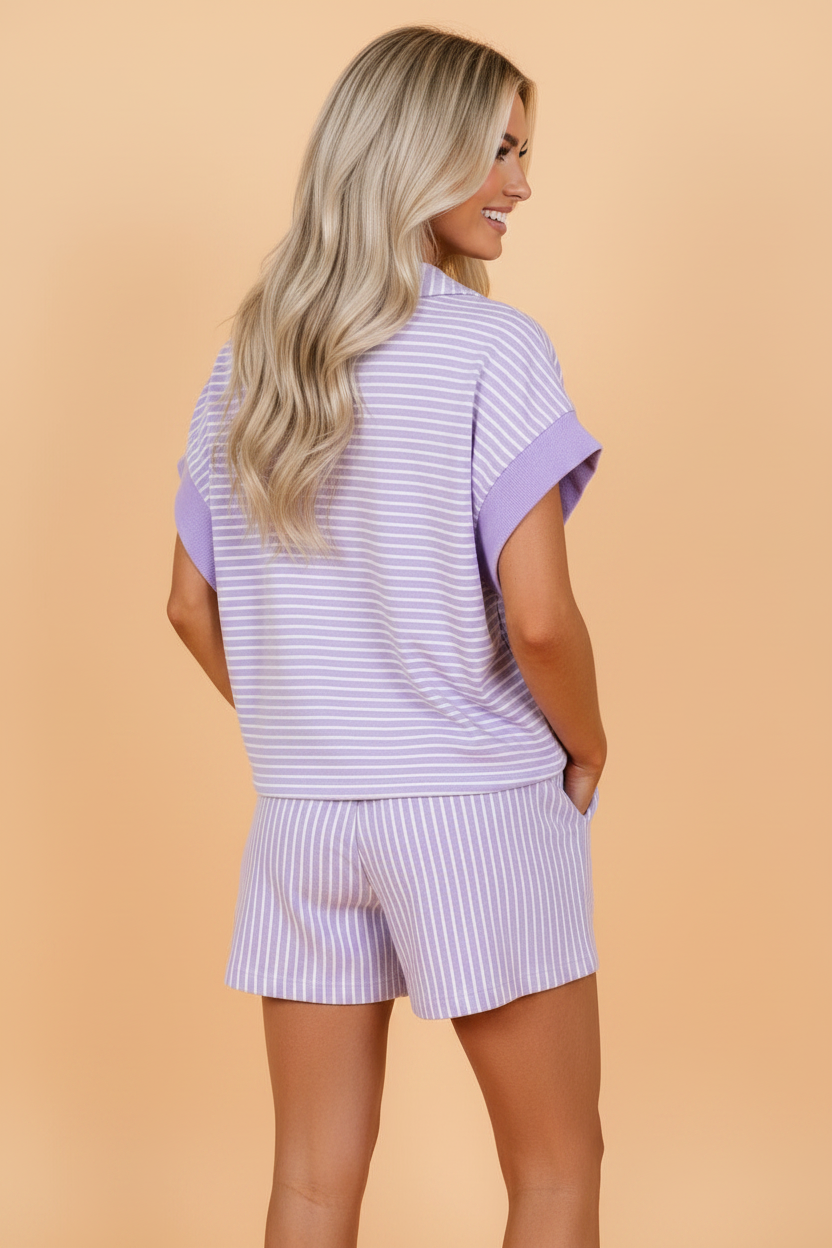 The Elle Stripe Shorts Set