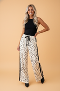 The Everly Leopard Side Stripe Drawstring Pants