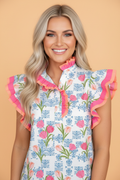 The Mya Floral Ruffle Blouse