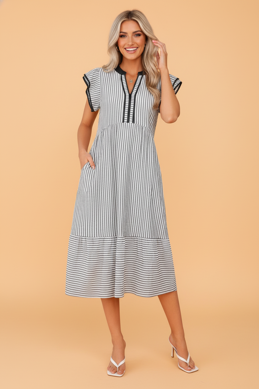 The Bianca Stripe Midi Dress