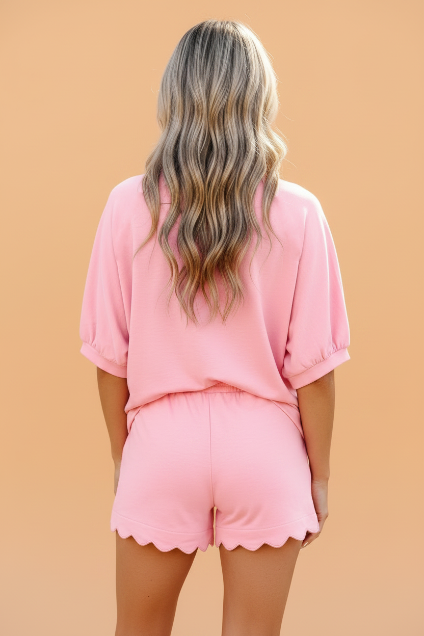 The Louise Scalloped Short Set