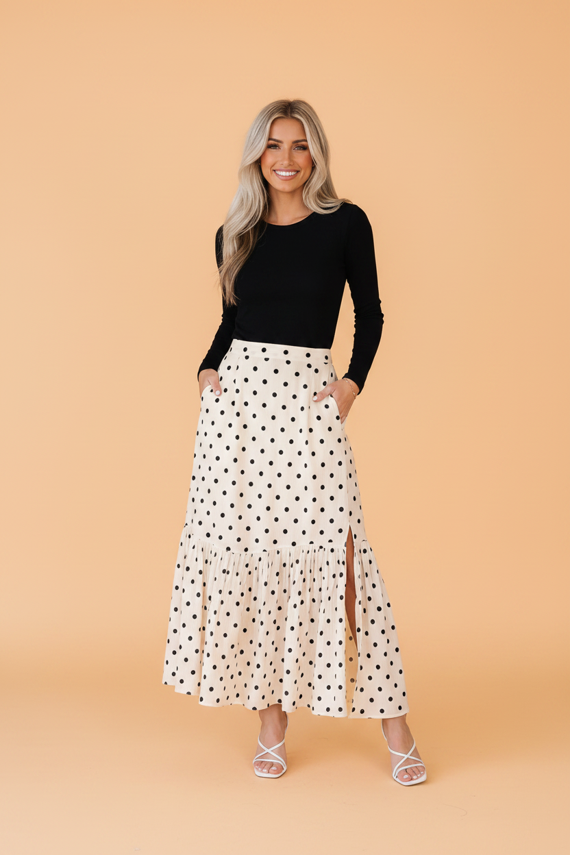 The Dottie Polka Dot Maxi Skirt