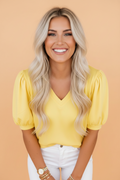 The Sunny V-Neck Puff Sleeve Blouse