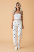 The Paula Polka Dot Ankle Length Jeans