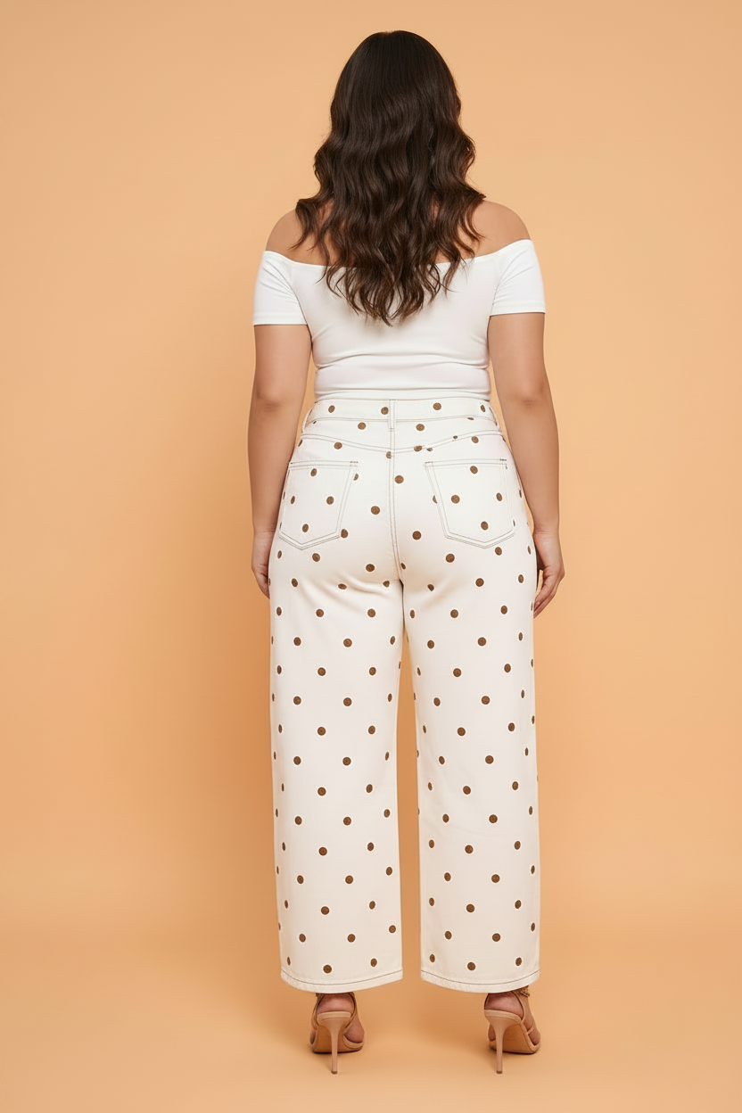 The Piper Jane Polka Dot Barrel Leg Jeans