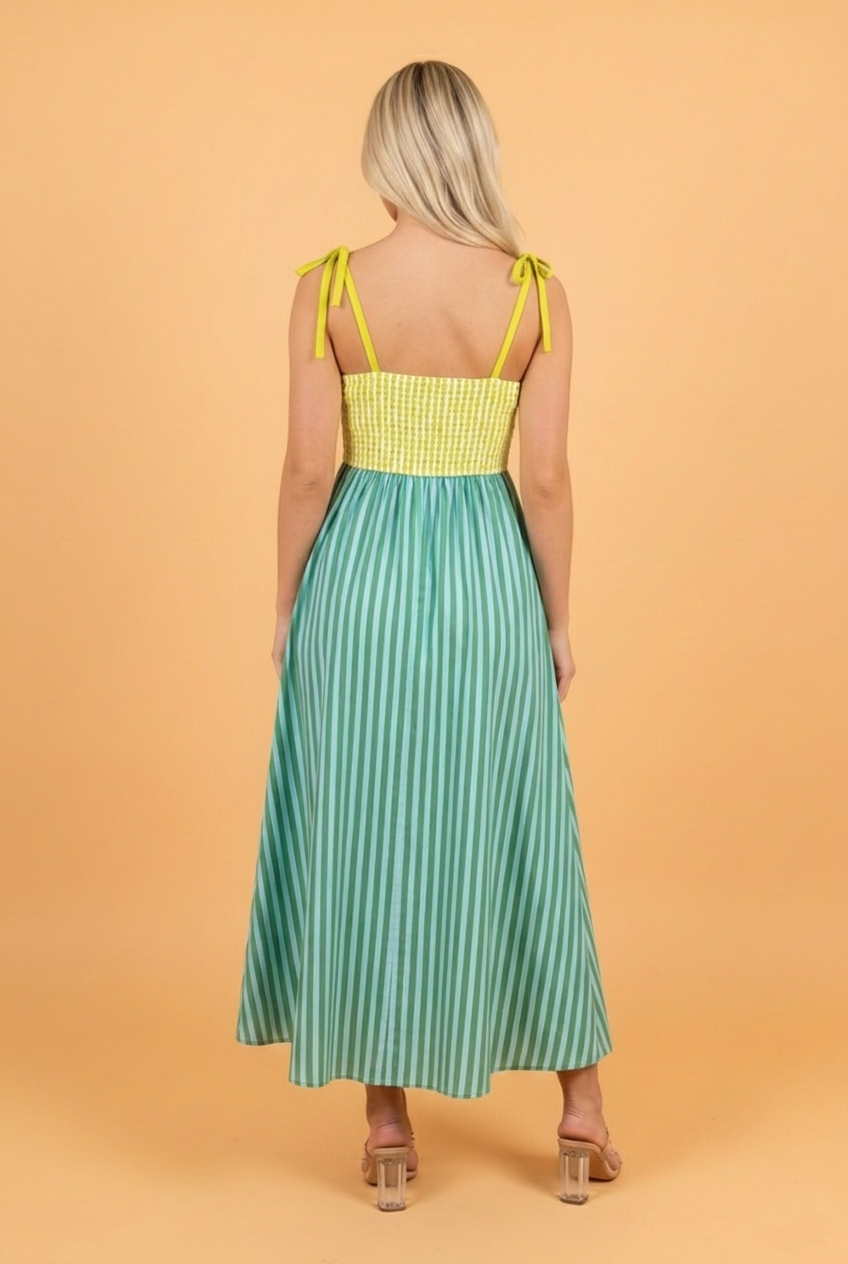 The Lucy Stripe Scalloped Dress