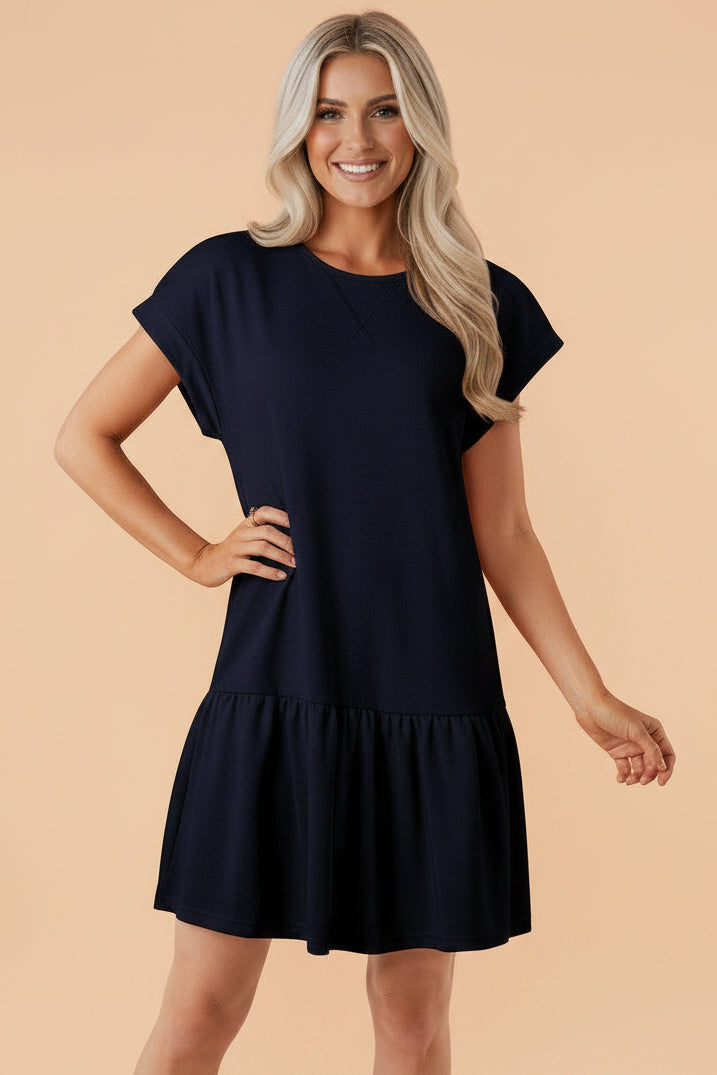 The Bronwyn Cap Sleeve Ruffle Dress