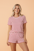 The Maise Stripe Scallop Shorts Set