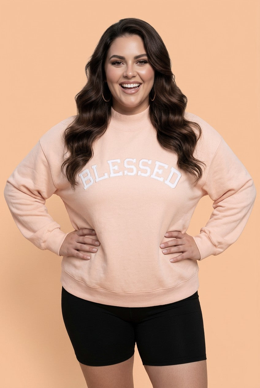 The Haven BLESSED Mock Neck Sweatshirt