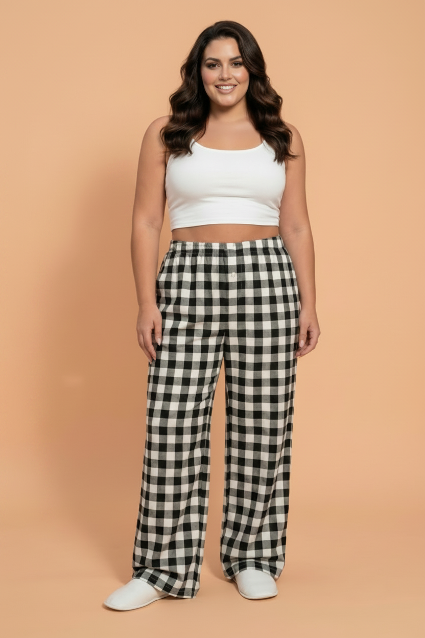 The Charlie Gingham Plaid Elastic Waist Pants