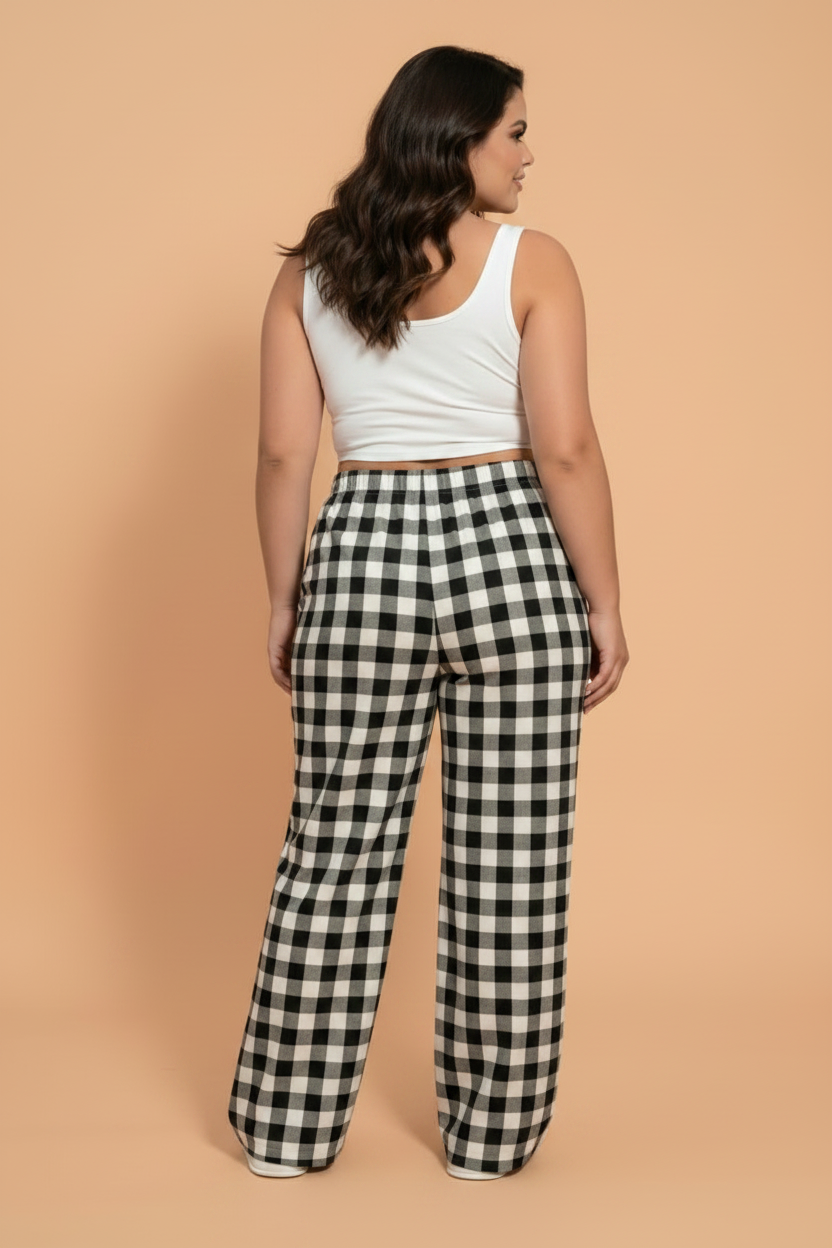 The Charlie Gingham Plaid Elastic Waist Pants