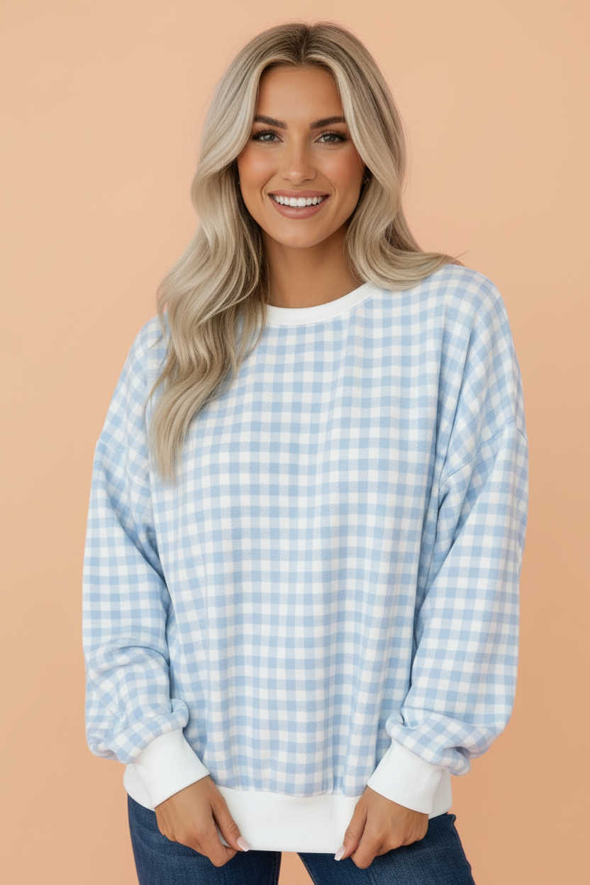 The Avery Gingham Sweatshirt
