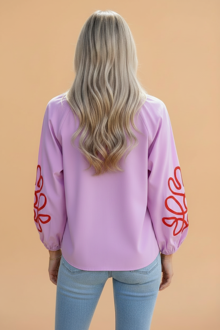 The Avery Contrast Trim Blouse