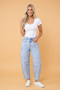 The Lennon Light Wash Barrel Jeans