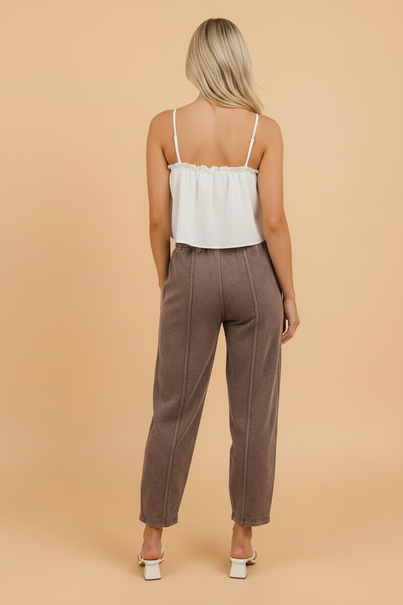 The Brooklyn Mineral Wash Elastic Waist Pants