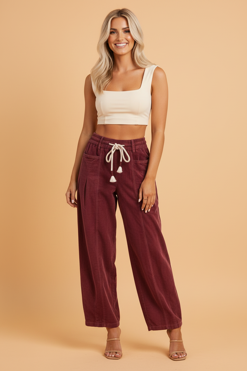 The Bronwyn Corduroy Drawstring Pants