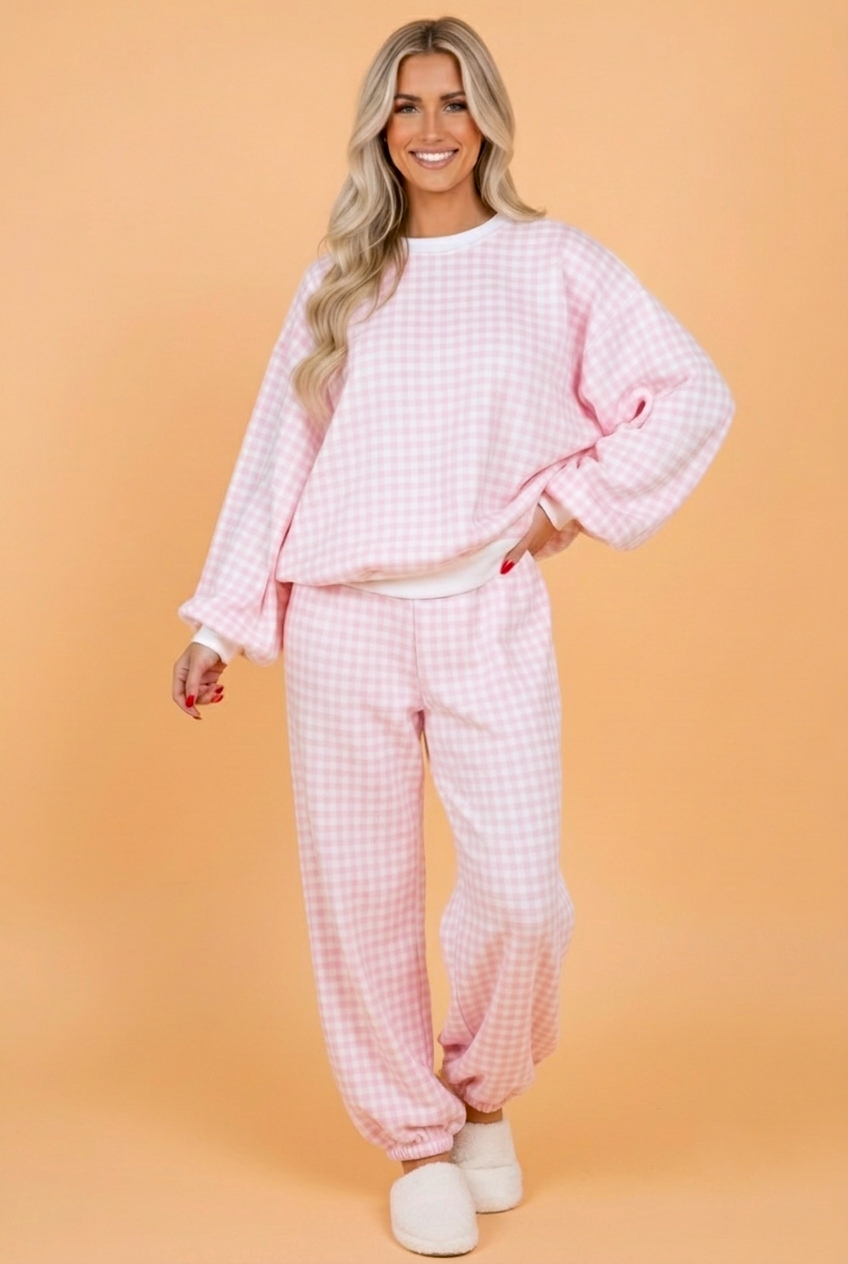 The Eliza Mae Gingham Lounge Set