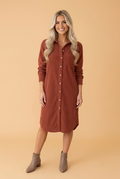 The Piper Corduroy Button Down Dress