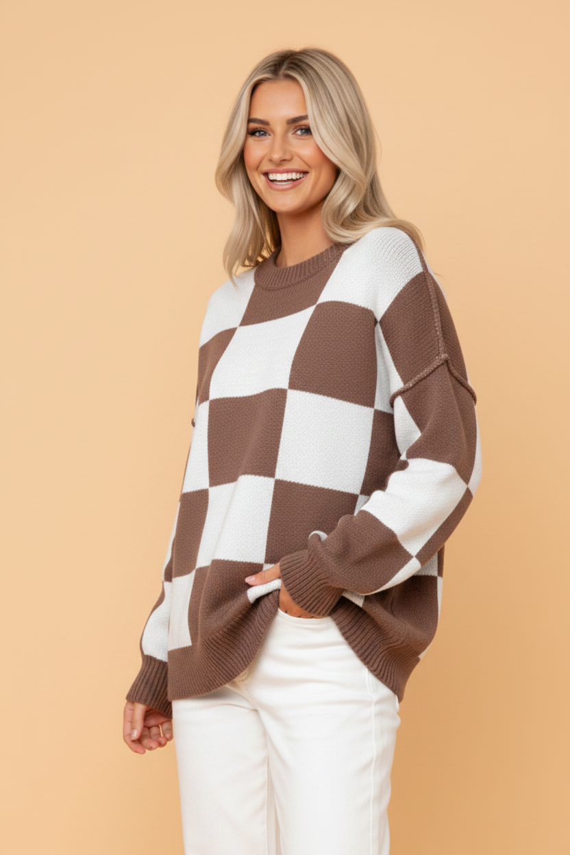 The Collins Checker Sweater
