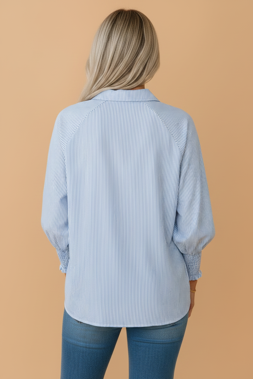 The Blaire Blue Stripe Blouse