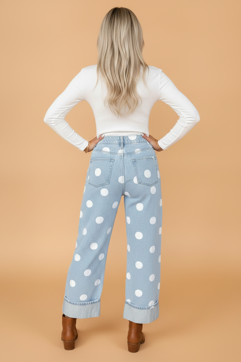 The Emma Polka Dot Denim Jeans