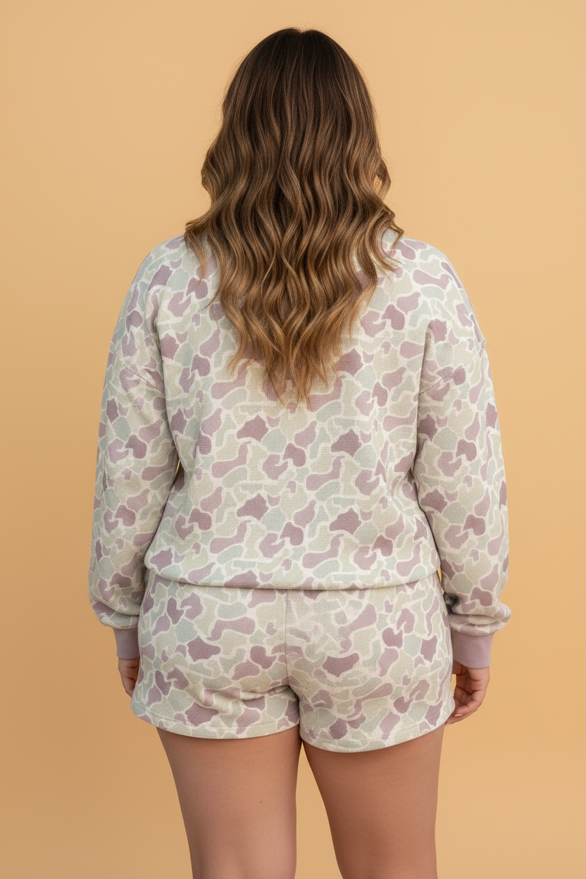 The Chloe Camo Waffle Knit Lounge Set