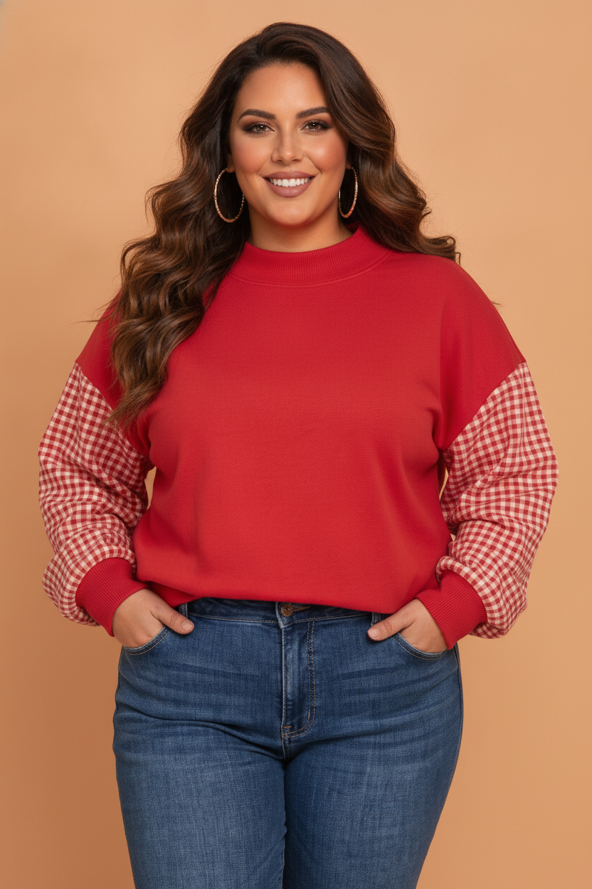 The Addilyn Gingham Sweatshirt