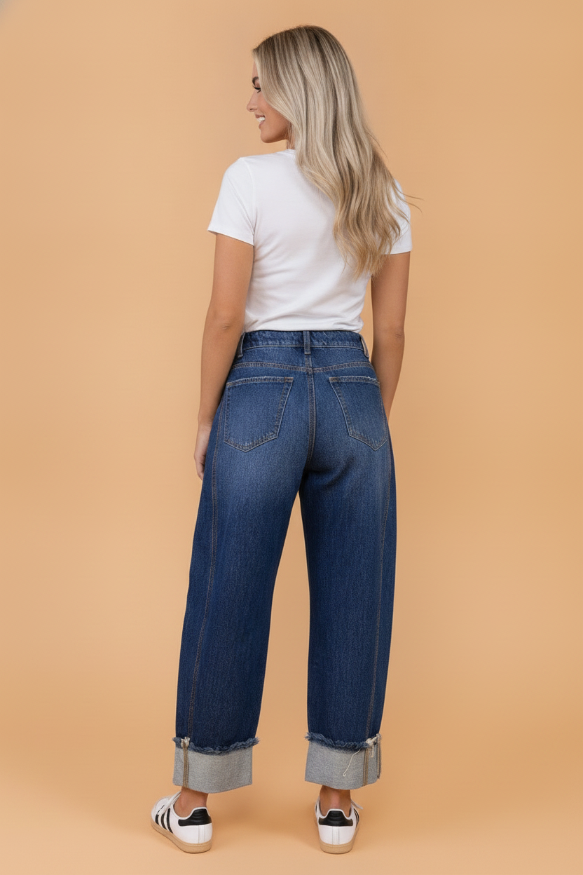 The Collins Cuffed Wide Leg Jeans