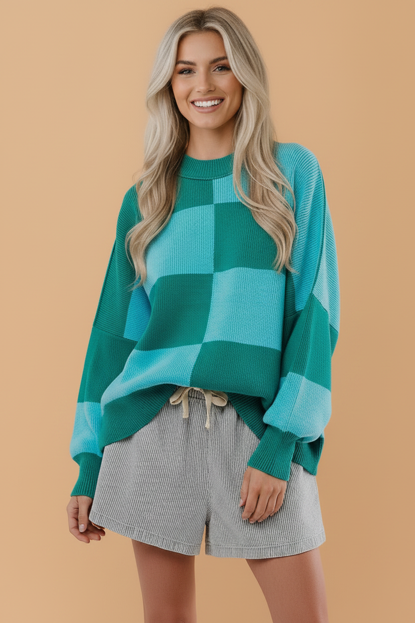 The Addeline Checker Oversized Sweater