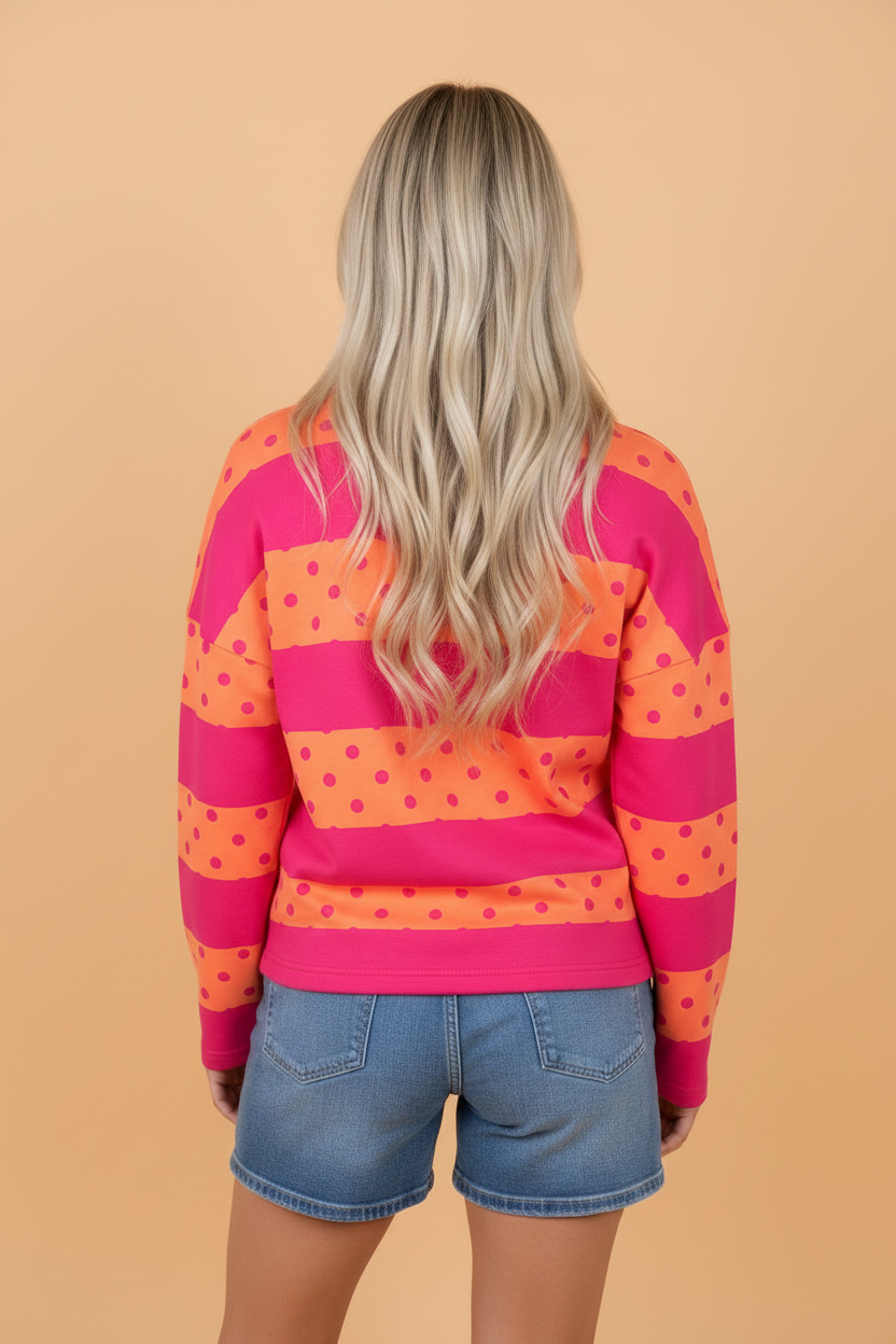 The Tatum Mixed Print Pullover