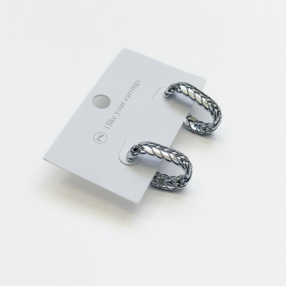 The Braided Oval Hoop Earrings