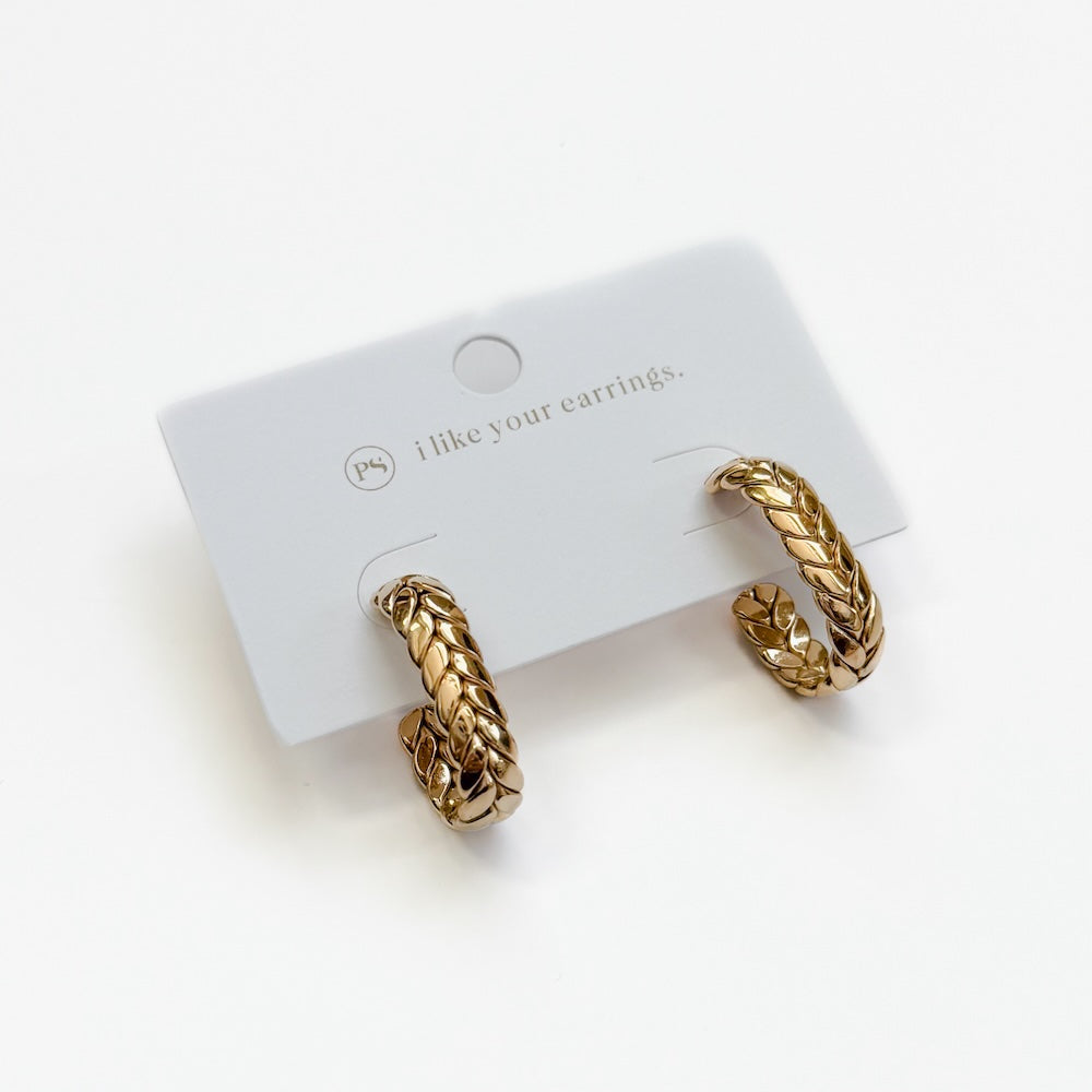 The Braided Oval Hoop Earrings