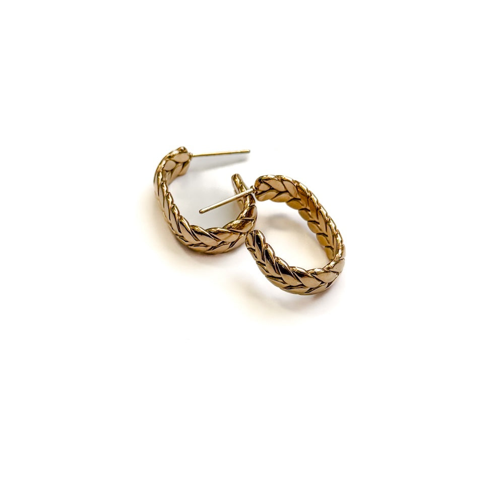 The Braided Oval Hoop Earrings