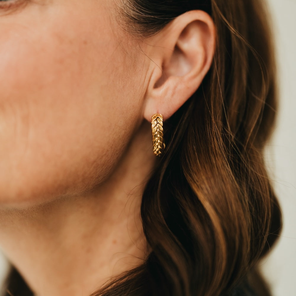 The Braided Oval Hoop Earrings