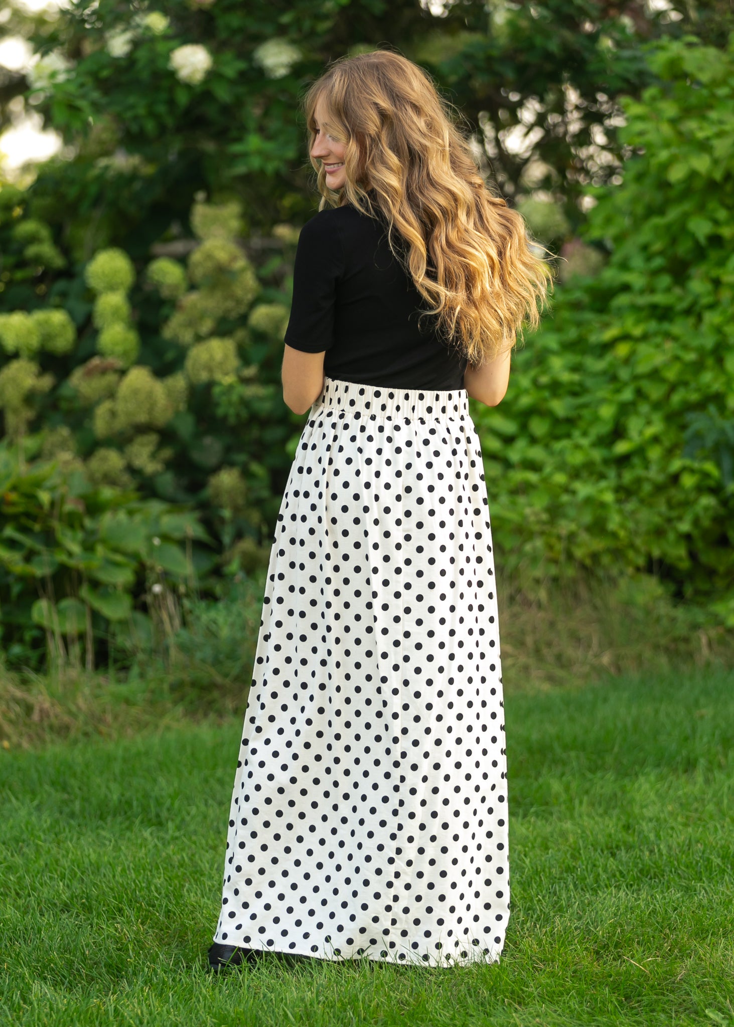The Braylyn Polka Dot Maxi Skirt