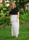 The Braylyn Polka Dot Maxi Skirt