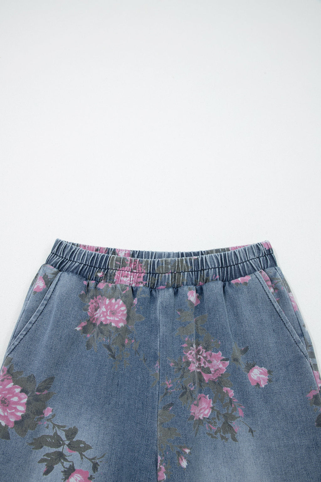 The Maggie Rose Floral Denim Elastic Waist Jeans