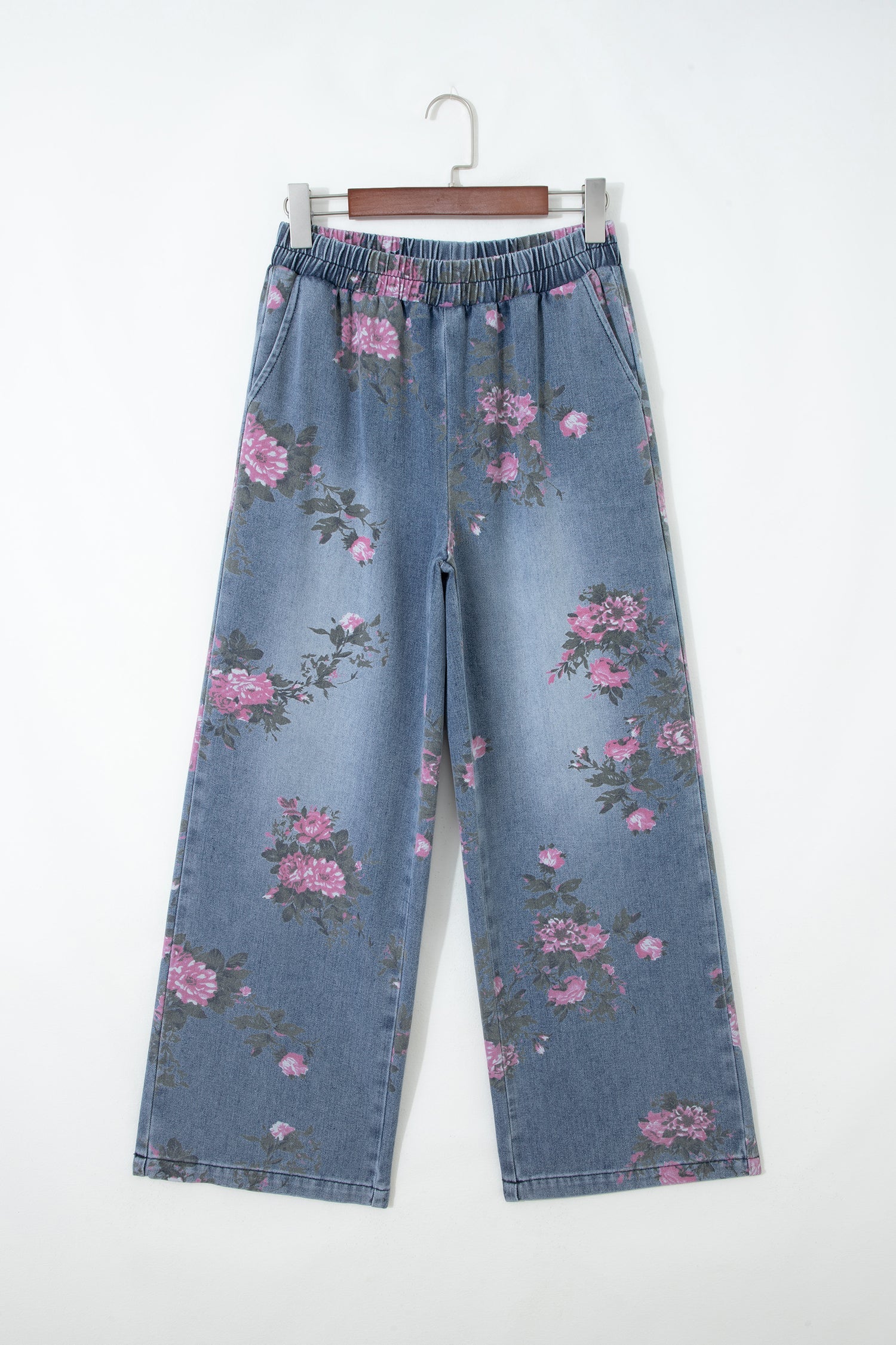 The Maggie Rose Floral Denim Elastic Waist Jeans