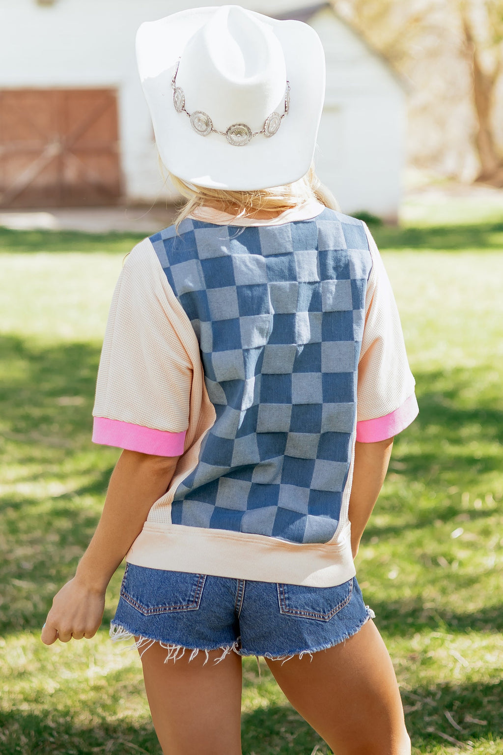 The Daisy Rose Checker Denim Top