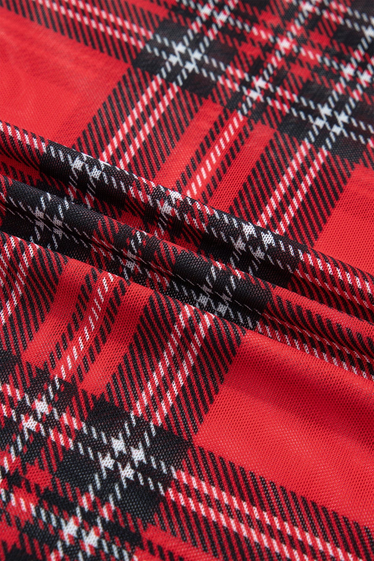 The Presley Plaid Mesh Top